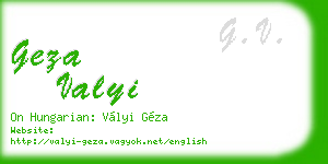 geza valyi business card