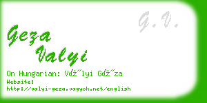 geza valyi business card